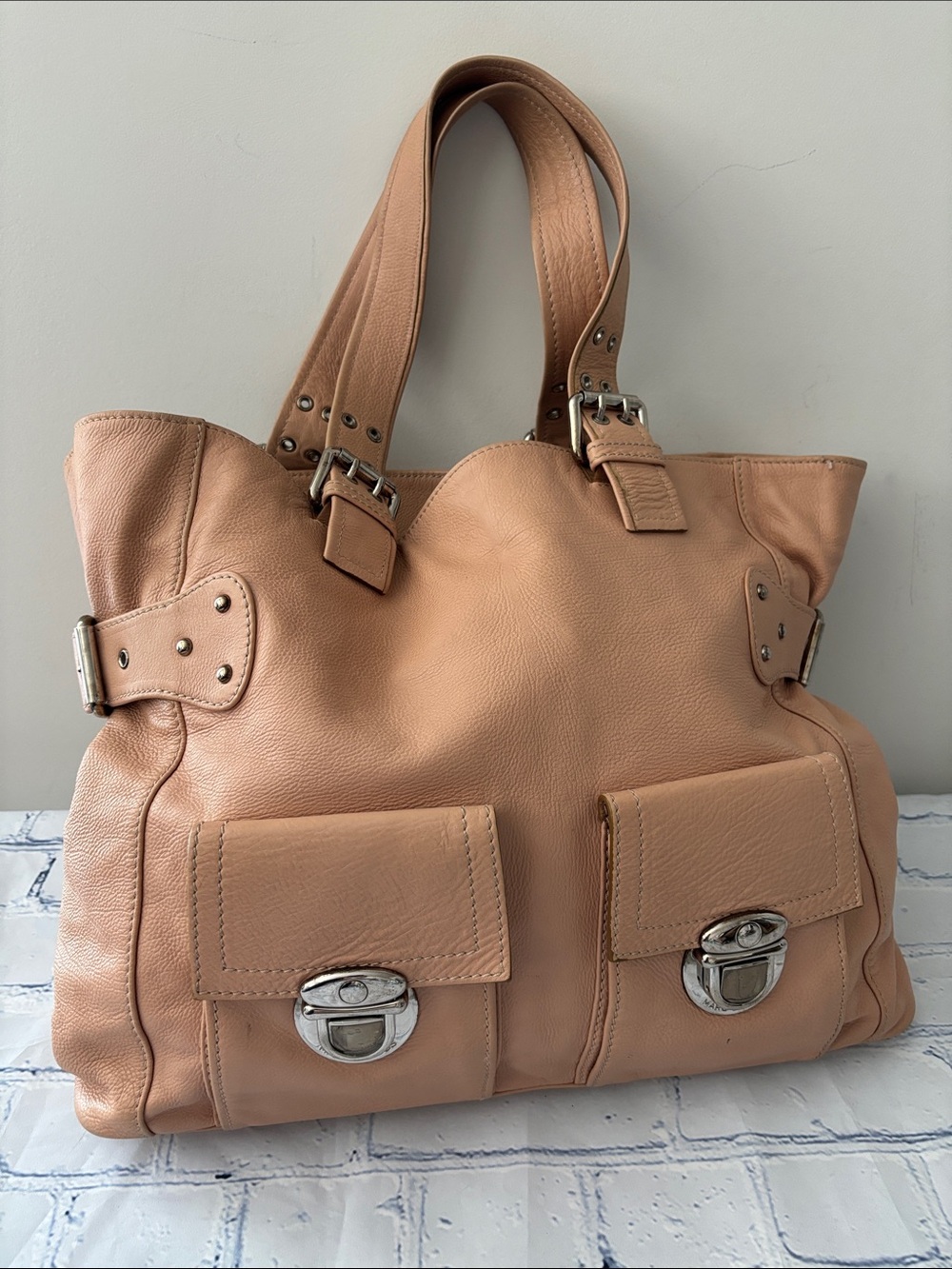 Vintage Marc Jacobs Collection Leather Tote Bag Suede Lining Made in Italy